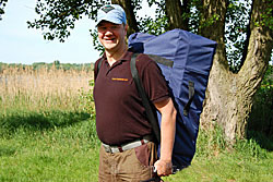 inflatable dinghy in the knapsack