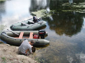 inflatable motor boats F320 ashore