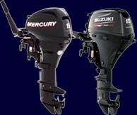 сравнить 4-тактные лодочные моторы 15л.с. Mercury и Suzuki
