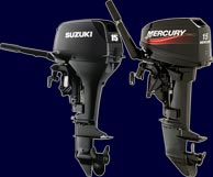 сравнить 2-тактные човнові мотори 15л.з. Mercury і Suzuki
